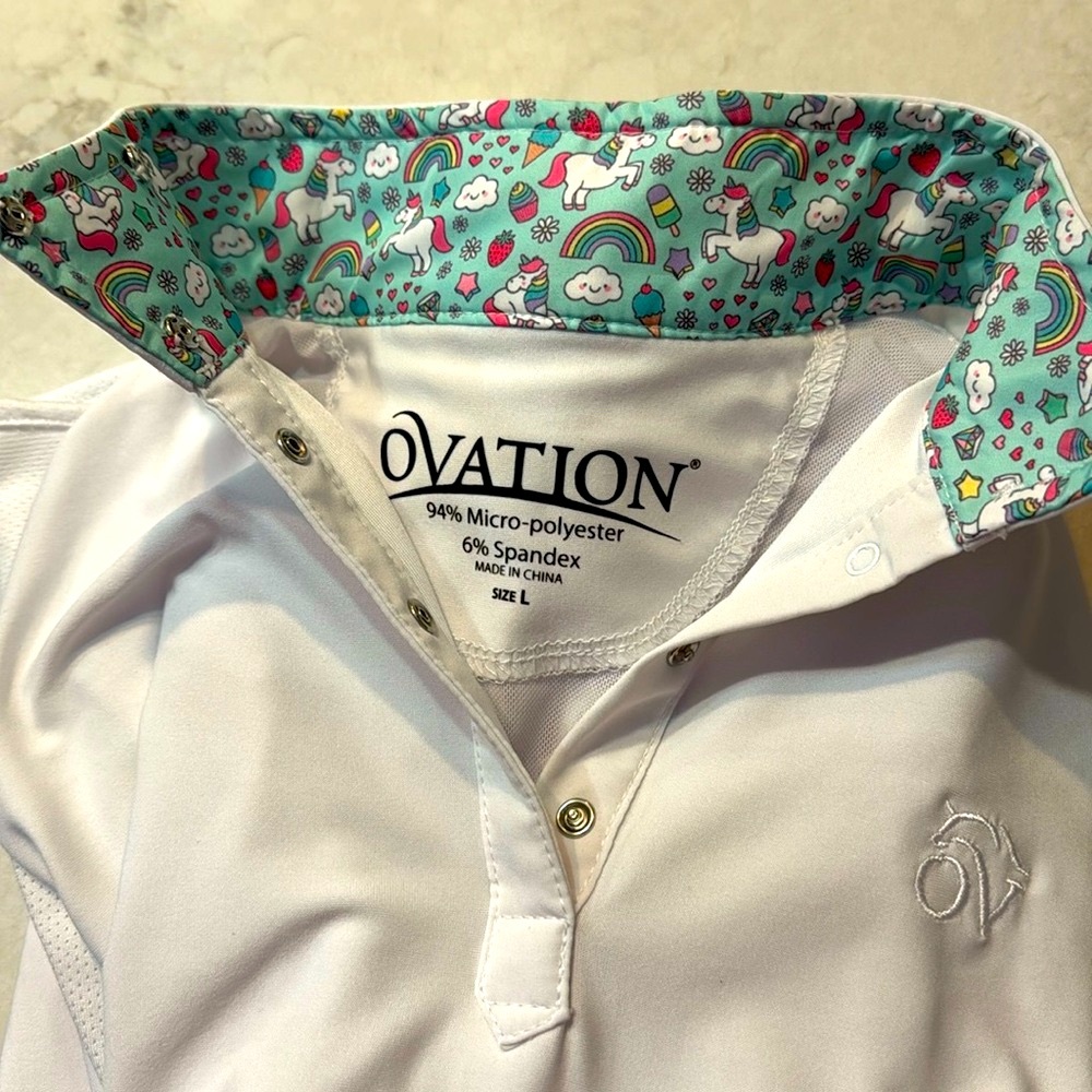 NWOT Ovation Equestrian Show Shirt Unicorns